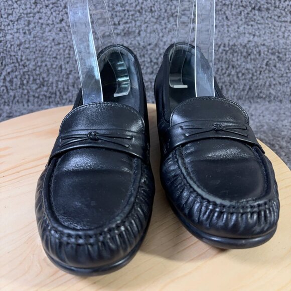 SAS Easier Shoe Women Size 8 Leather Black Slip On Comfort Loafer Made in USA - Picture 2 of 10
